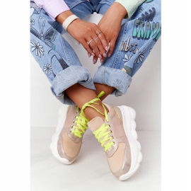 Calçados esportivos femininos na plataforma Lu Boo Beige bege multicolorido 2