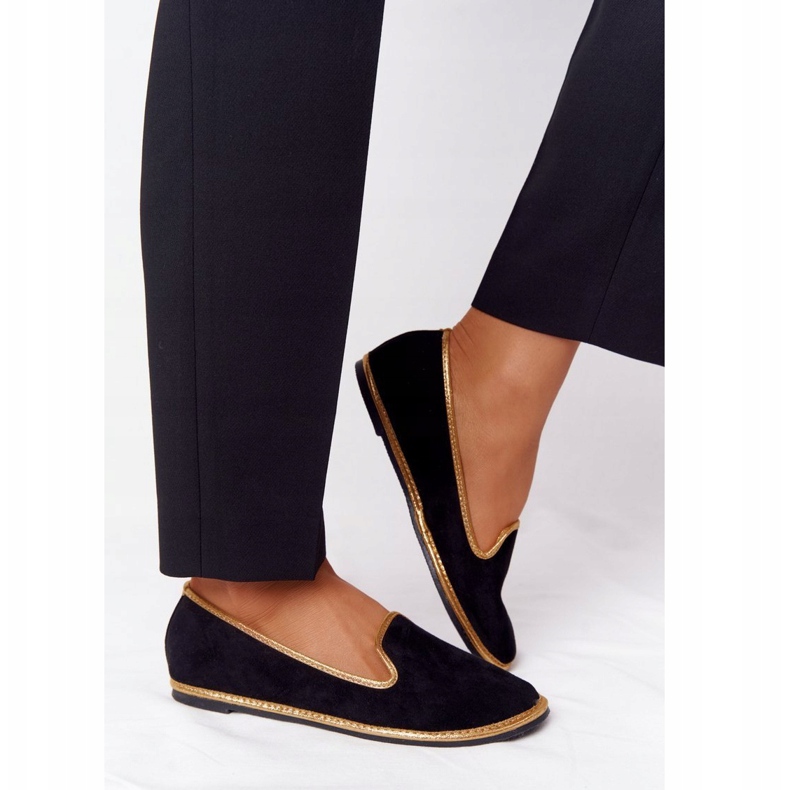 Mocassins de camurça femininos Lu Boo Preto 1