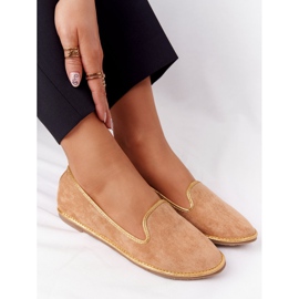 Mocassins de camurça femininos Lu Boo Camel marrom 1