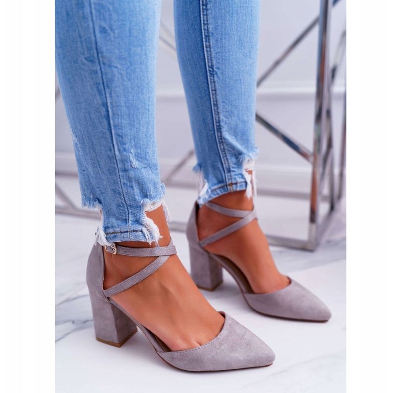 PS1 Sapatos femininos no salto no Spitz Grey Cosmo cinza 1