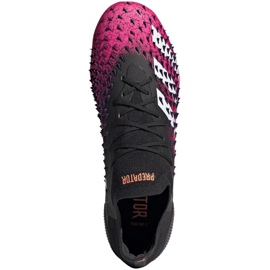 Chuteiras Adidas Predator Freak.1 L Fg M FW7244 branco, preto, rosa preto 1