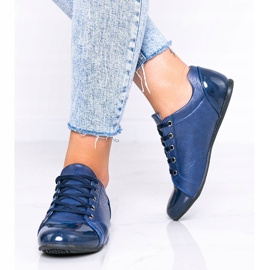 Sapatos azuis com bico envernizado da Parady azul 1