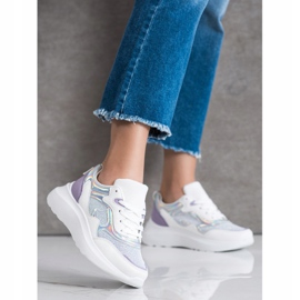 Sweet Shoes Tênis Com Brilho branco roxo 2