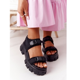 PS1 Sandálias na enorme plataforma preta voam alto preto 2