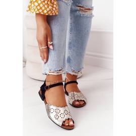 Couro Maciejka 05199-25 Sandálias Pretas e Douradas preto dourado 2