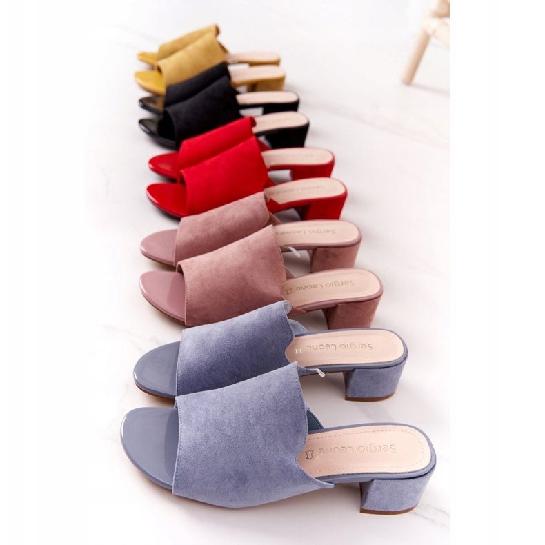 Chinelos de camurça com salto Sergio Leone KL313 amarelo 1