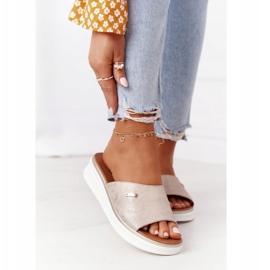 Sandálias em cunha Sergio Leone SK042 Ouro dourado 1