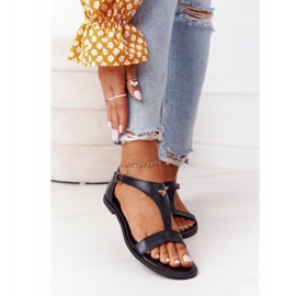 Sandálias de couro feminino Nicole 2648 pretas preto 2