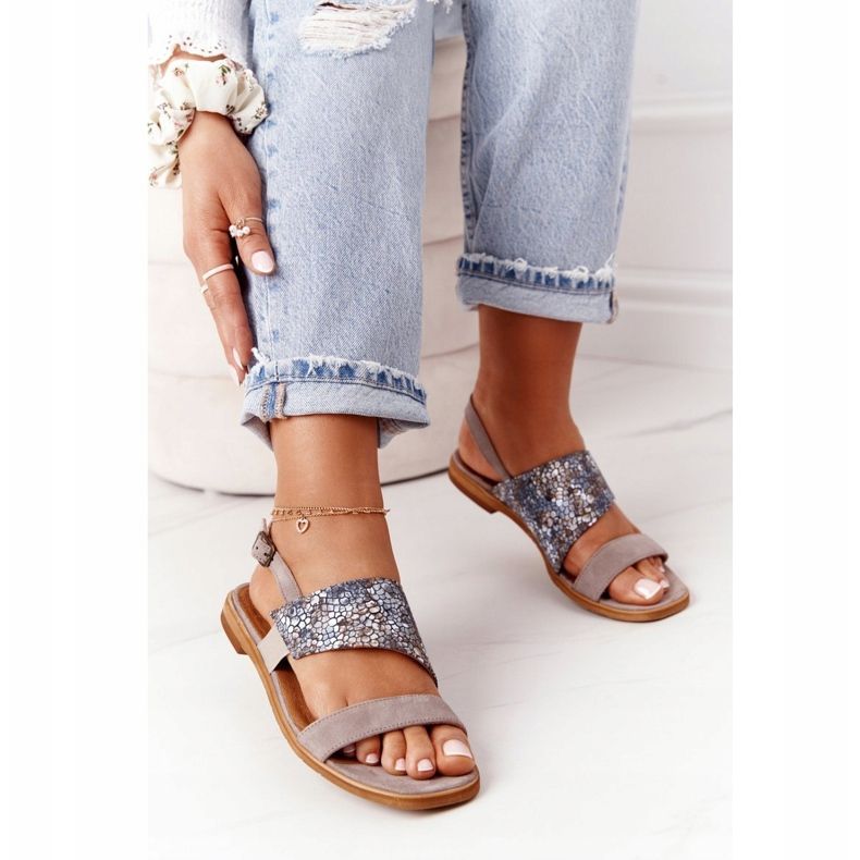 Sandálias de Couro Maciejka 05167-10 Bege Escuro multicolorido 2