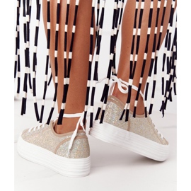 S.Barski Tênis brilhantes na plataforma Golden Luna dourado 2