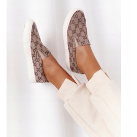 Desafio de tênis feminino deslizando cáqui castanho 1