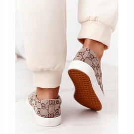 Desafio de tênis feminino deslizando cáqui castanho 2