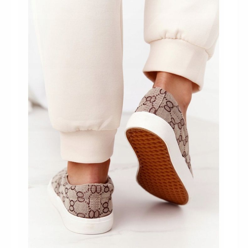 Desafio de tênis feminino deslizando cáqui marrom 2