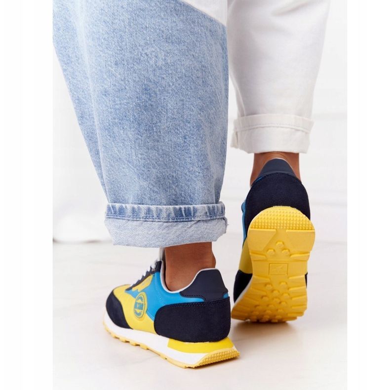 Sapatos esportivos femininos com espuma viscoelástica Big Star HH274525 amarelo-azul 1