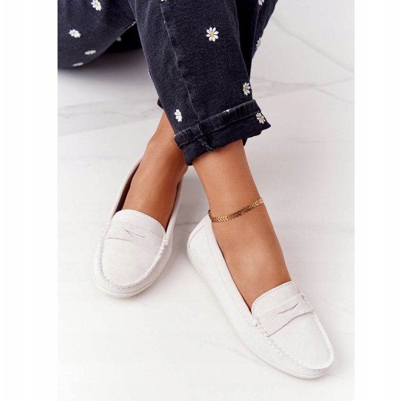 Mocassins de camurça feminino Big Star HH274665 Ecru bege 1