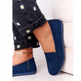 Mocassins de camurça feminino Big Star HH274663 Azul marinho azul-marinho 2