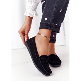 Mocassins de camurça feminino Big Star HH274662 pretos 2