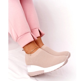 Tênis Openwork Slip-On On Wedge Beige HO248 Harmony bege 5