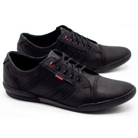 Polbut Sapatos casuais masculinos R3 Perfuração Preta preto 3