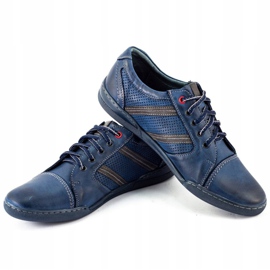 Polbut Sapatos casuais masculinos R3 Perfuração Azul Marinho 3