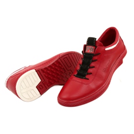 Polbut Sapatos casuais de couro masculino K23 vermelho 3