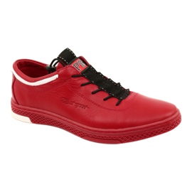 Polbut Sapatos casuais de couro masculino K23 vermelho 1