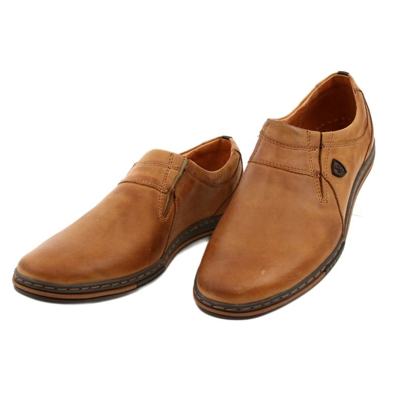 Polbut Sapatos masculinos de couro 362 gengibre bege amarelo 1