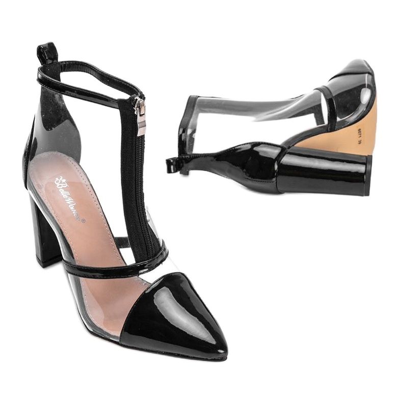 Botas no poste com cano Kiki transparente preto 2