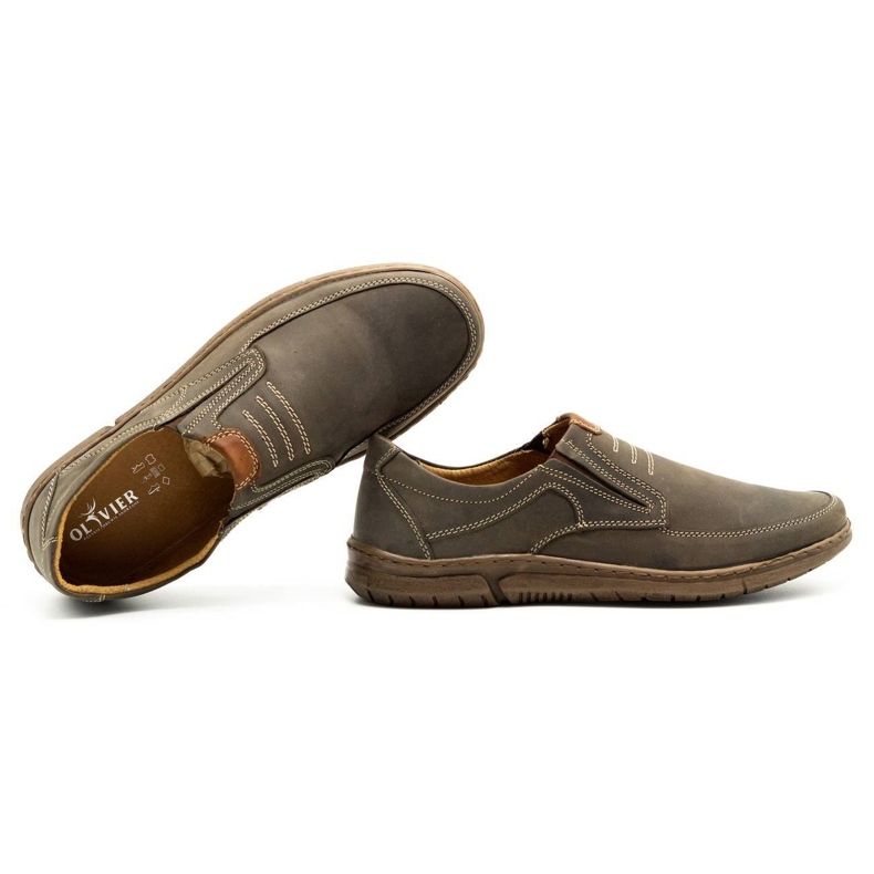 Olivier Sapatos masculinos deslizantes 7053 marrons castanho 1