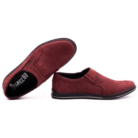 Polbut Sapatos de couro masculinos 334 cor de vinho vermelho 2