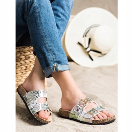 SHELOVET Chinelos com efeito holo prata cinza multicolorido 1