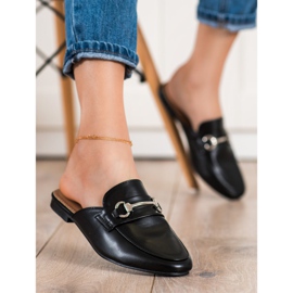 SHELOVET Chinelos Elegantes Com Ornamento preto 2