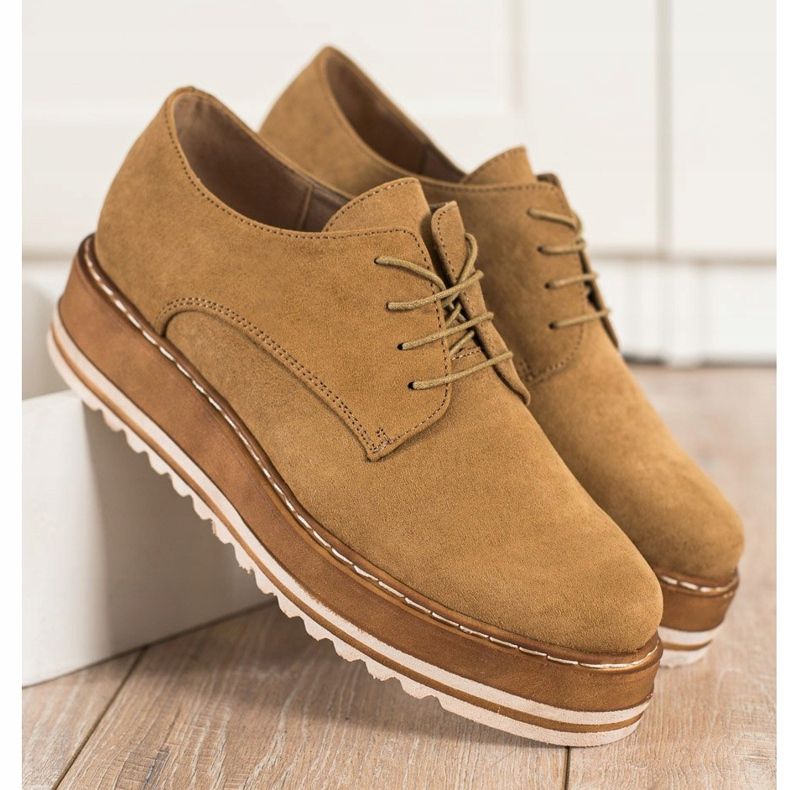 Corina Sapatos de camurça na plataforma marrom 1