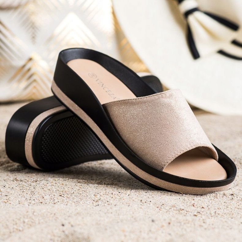 Chinelos VINCEZA casuais bege 1