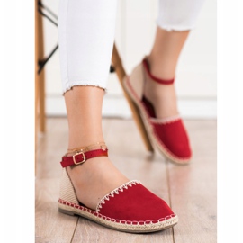 Goodin Alpercatas vermelhas com camurça bege vermelho 1