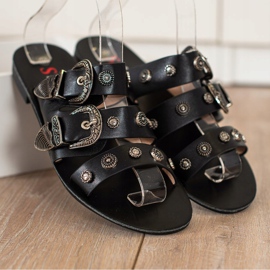 Seastar Chinelos elegantes com fivelas preto 1