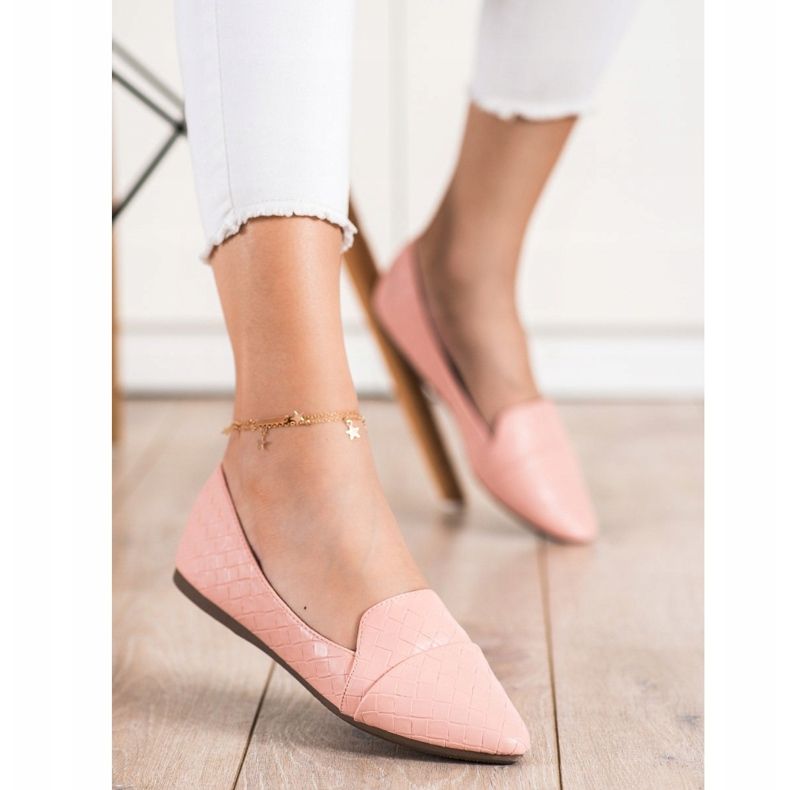 Seastar Bailarinas elegantes com couro ecológico rosa 1