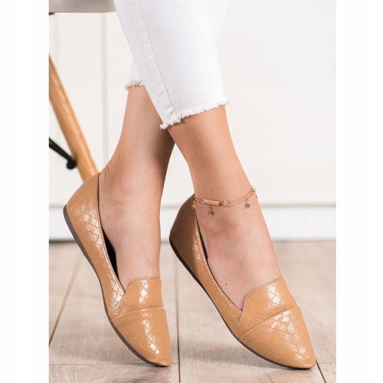 Seastar Bailarinas elegantes com couro ecológico marrom 1