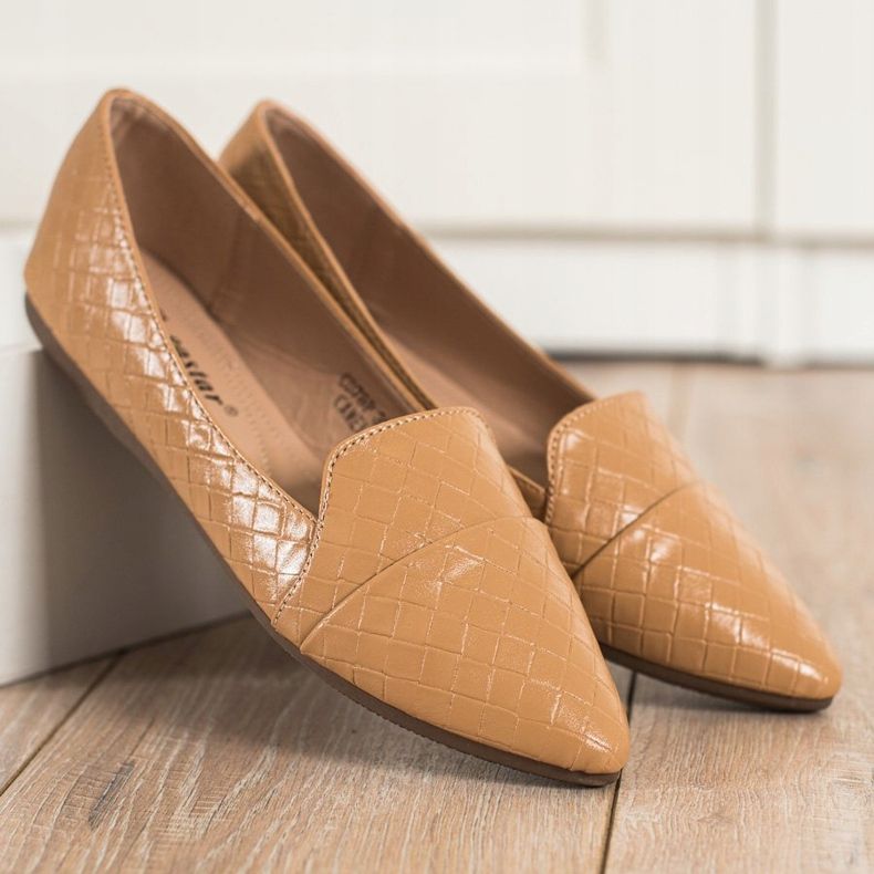 Seastar Bailarinas elegantes com couro ecológico marrom 2