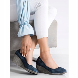 Goodin Bombas de cunha leve azul marinho azul 1