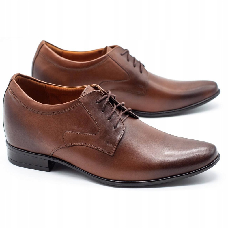 Olivier Sapatos formais masculinos P11 aumentando a cunha coberta castanho 1