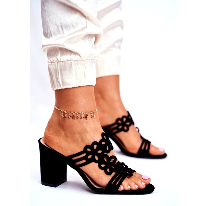 Chinelos femininos de salto alto Sergio Leone preto SK031 4