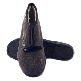 Chinelos isolados femininos Befado 031d027 marrom cinza 3