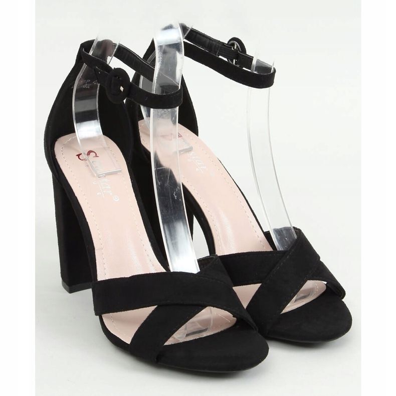 Sandálias pretas no poste TU133P Preto 1