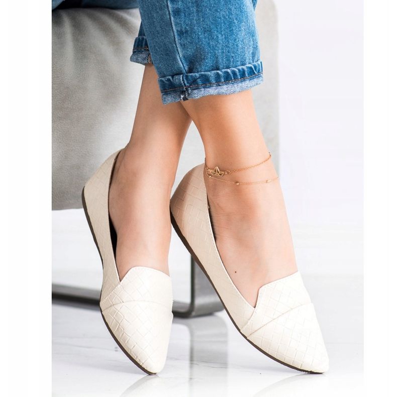 Seastar Bailarinas elegantes com couro ecológico bege 1 Seastar Bailarinas elegantes com couro ecológico bege 1