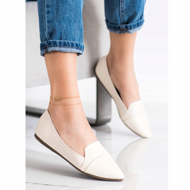 Seastar Bailarinas elegantes com couro ecológico bege 2 Seastar Bailarinas elegantes com couro ecológico bege 2