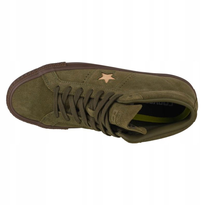 Sapatos Converse One Star Pro Suede Mid M 157869C verde 2