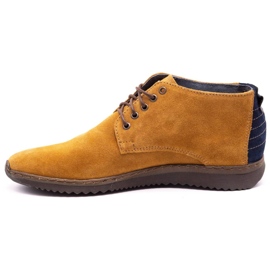 Olivier Botas de couro masculinas 7018 vermelhas amarelo 1