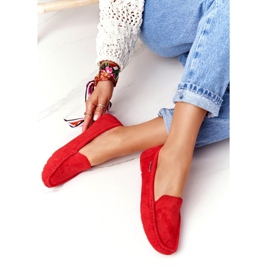 PH1 Mocassins de camurça vermelho San Marino feminino 1