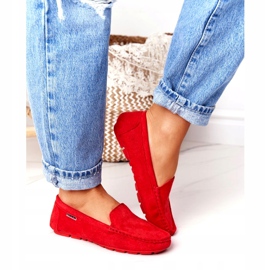 PH1 Mocassins de camurça vermelho San Marino feminino 3